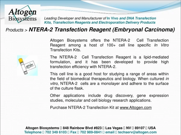 Products &gt; NTERA-2 Transfection Reagent (Embryonal Carcinoma)