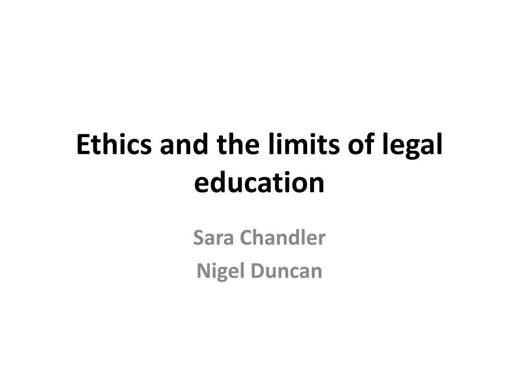 ethics and the limits of legal education