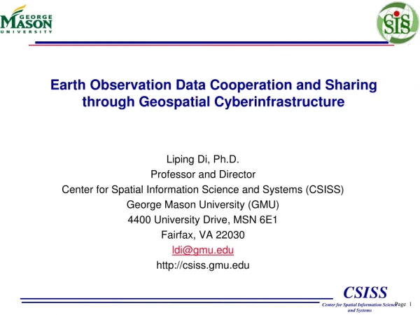 Earth Observation Data Cooperation and Sharing through Geospatial Cyberinfrastructure