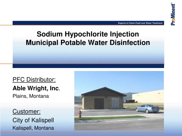 Sodium Hypochlorite Injection Municipal Potable Water Disinfection