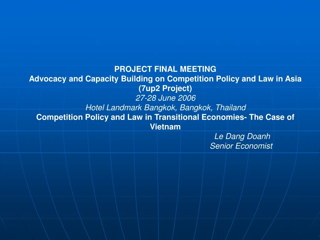 project final meeting advocacy and capacity