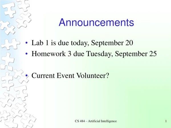 Announcements