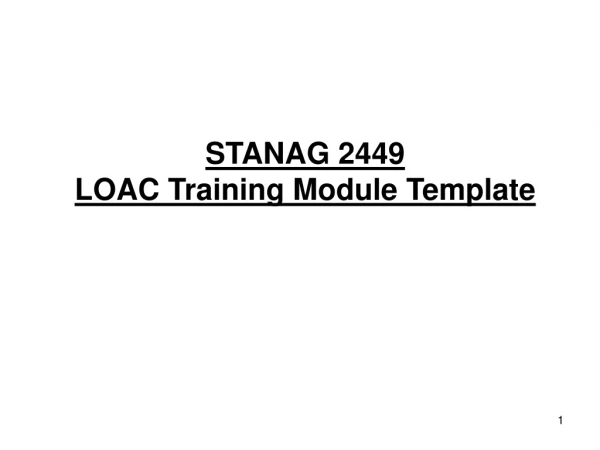 STANAG 2449  LOAC Training Module Template