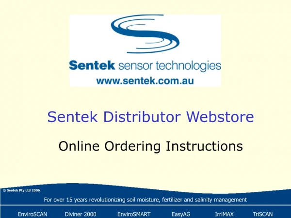 Sentek Distributor Webstore