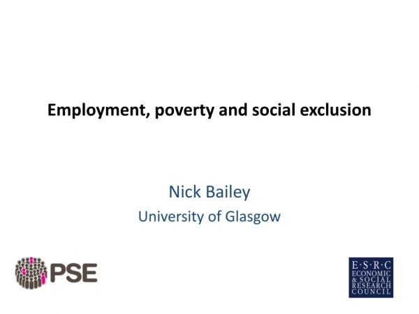 Employment, poverty and social exclusion