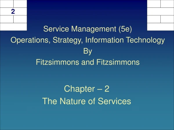 Chapter – 2 The Nature of Services