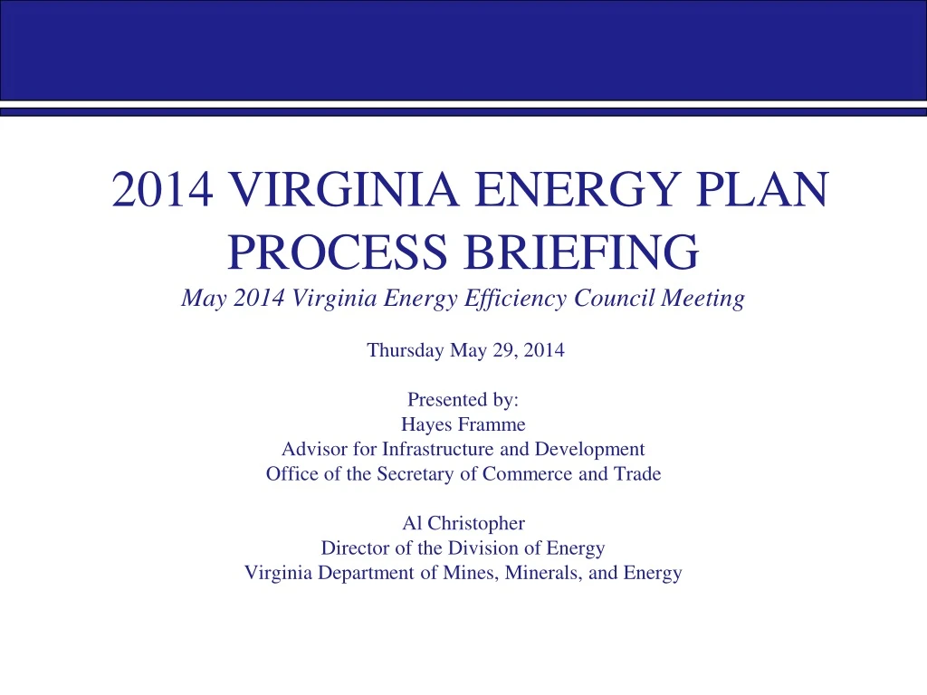 2014 virginia energy plan process briefing