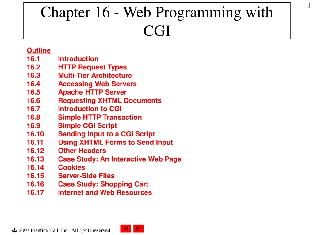 chapter 16 web programming with cgi