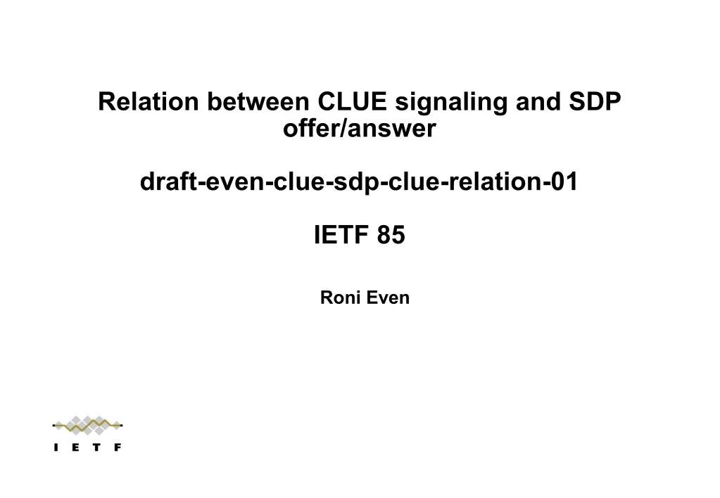 relation between clue signaling and sdp offer