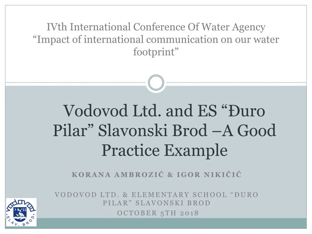 vodovod ltd and es uro pilar slavonski brod a good practice example