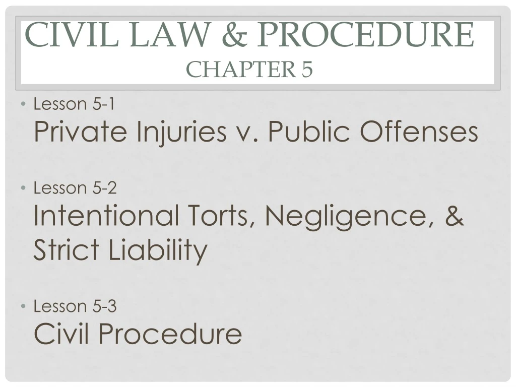 civil law procedure chapter 5