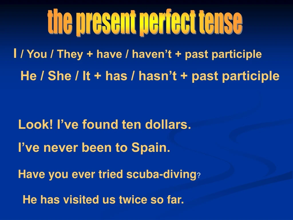 the present perfect tense