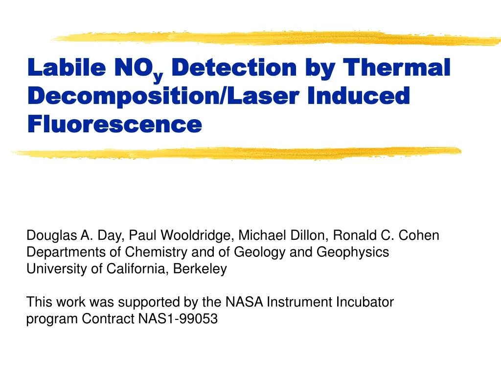 labile no y detection by thermal decomposition laser induced fluorescence