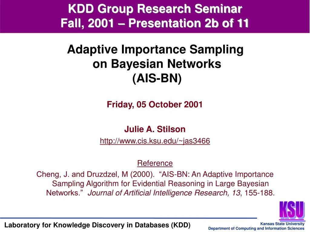 kdd group research seminar fall 2001 presentation