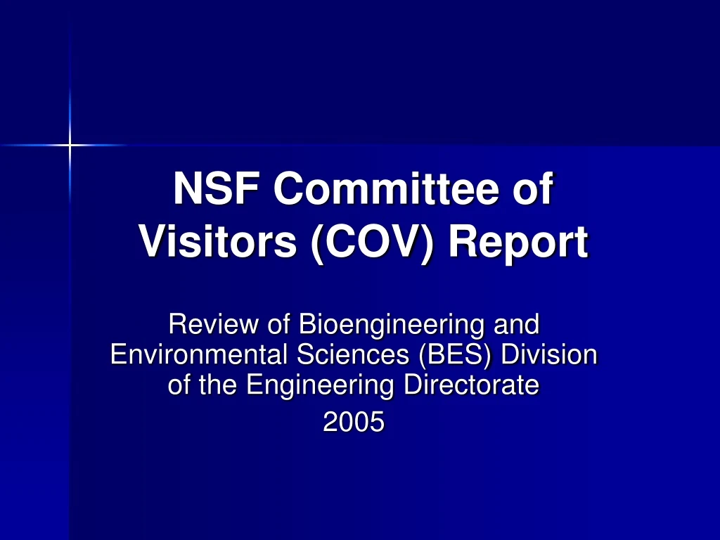 nsf committee of visitors cov report