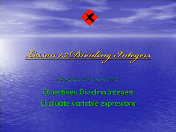 Lesson 1.7 Dividing Integers