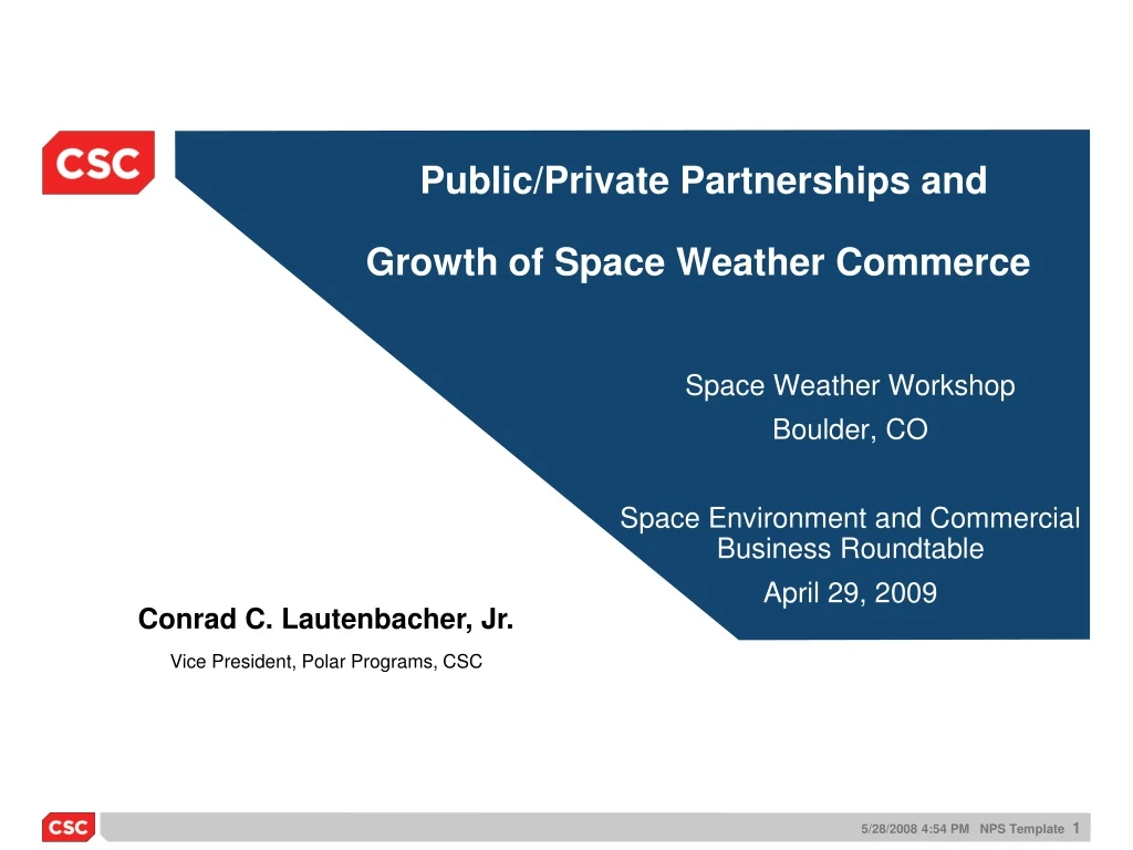 public private partnerships and growth of space weather commerce