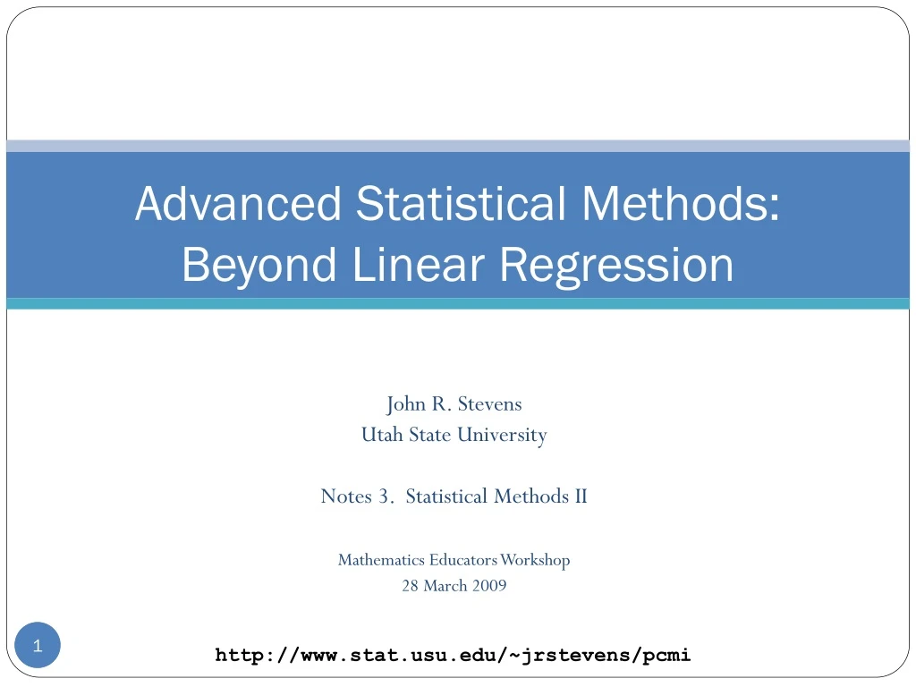 advanced statistical methods beyond linear regression