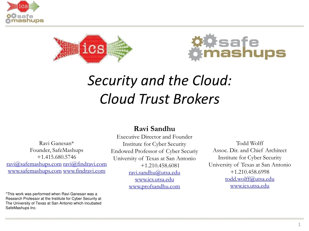 security and the cloud cloud trust brokers