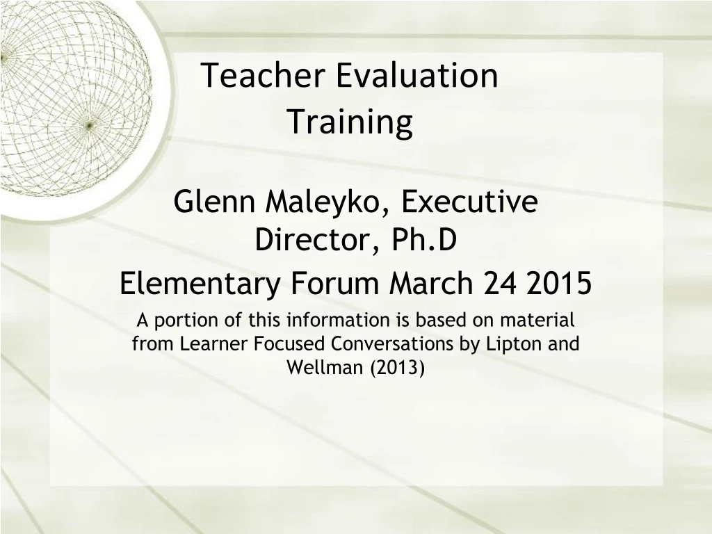 teacher evaluation training