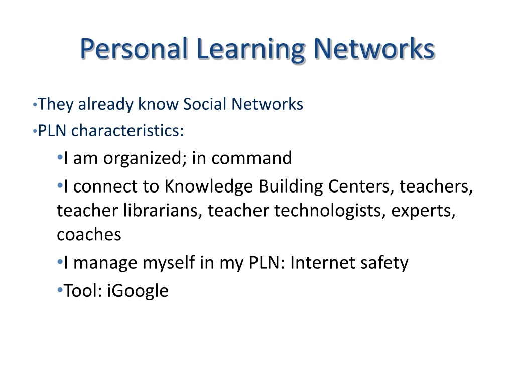 personal learning networks