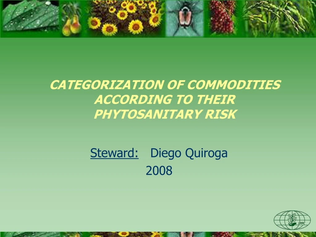 categorization of commodities according to their phytosanitary risk