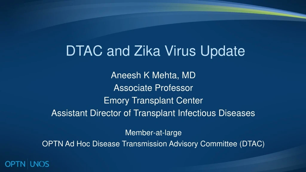 dtac and zika virus update