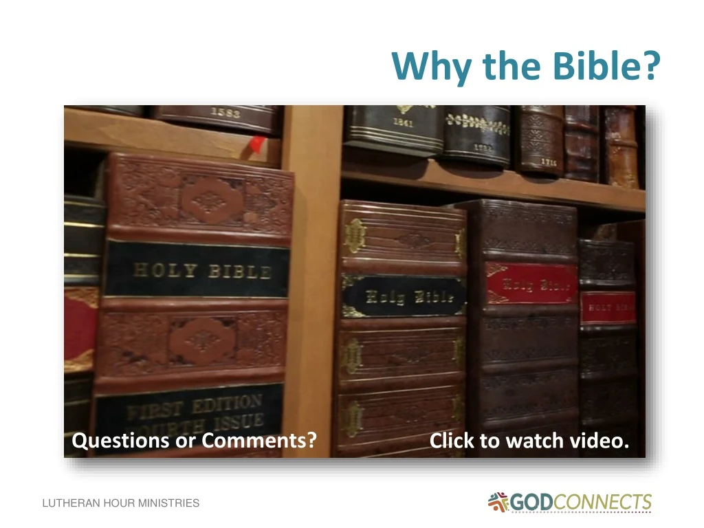 why the bible