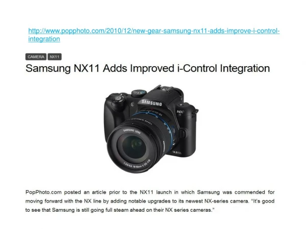 Samsung NX11 Adds Improved i-Control Integration