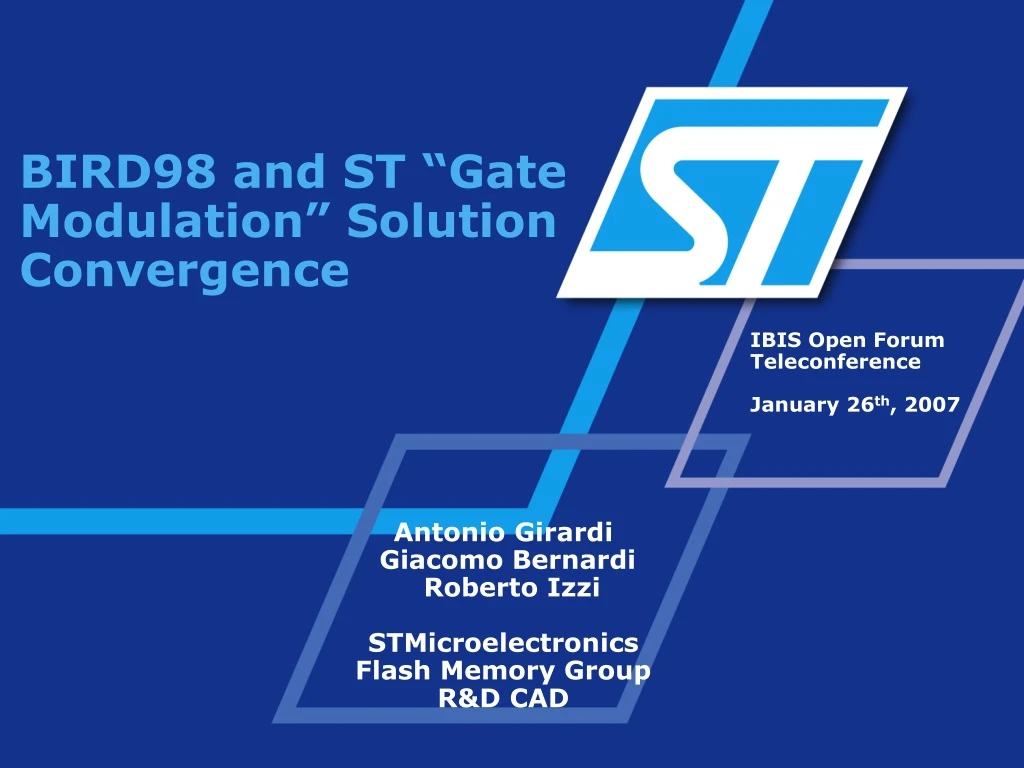 bird98 and st gate modulation solution convergence