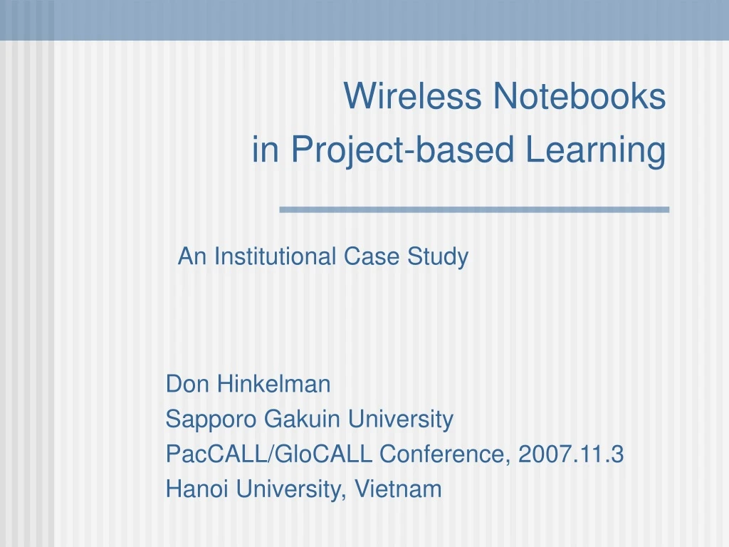 wireless notebooks in project based learning