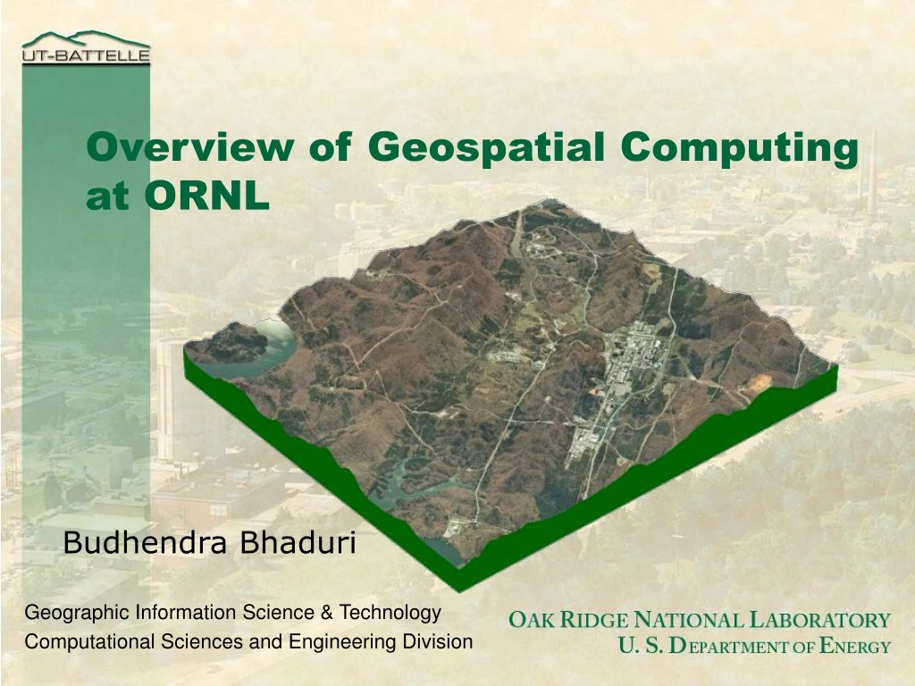 overview of geospatial computing at ornl