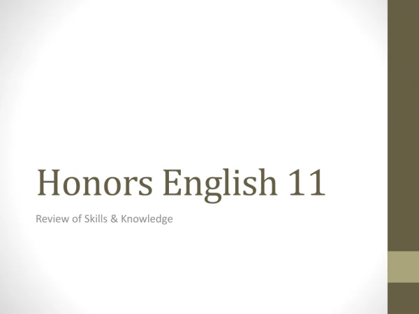 Honors English 11