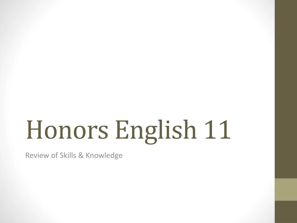 honors english 11