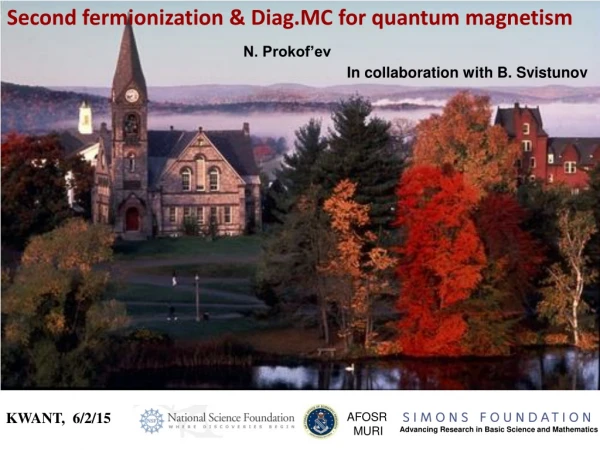 Second fermionization &amp; Diag.MC for quantum magnetism