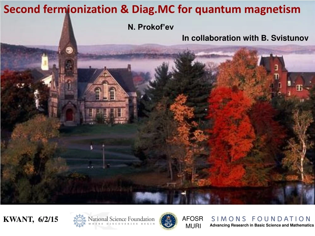 second fermionization diag mc for quantum