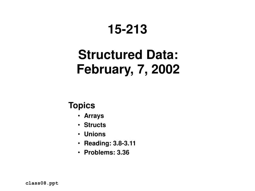 structured data february 7 2002