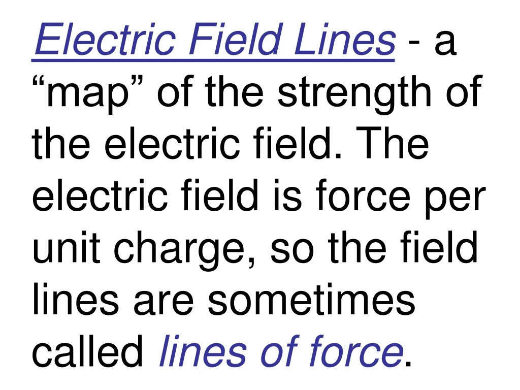 electric field lines a map of the strength