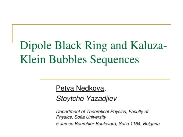 Dipole Black Ring and Kaluza-Klein Bubbles Sequences