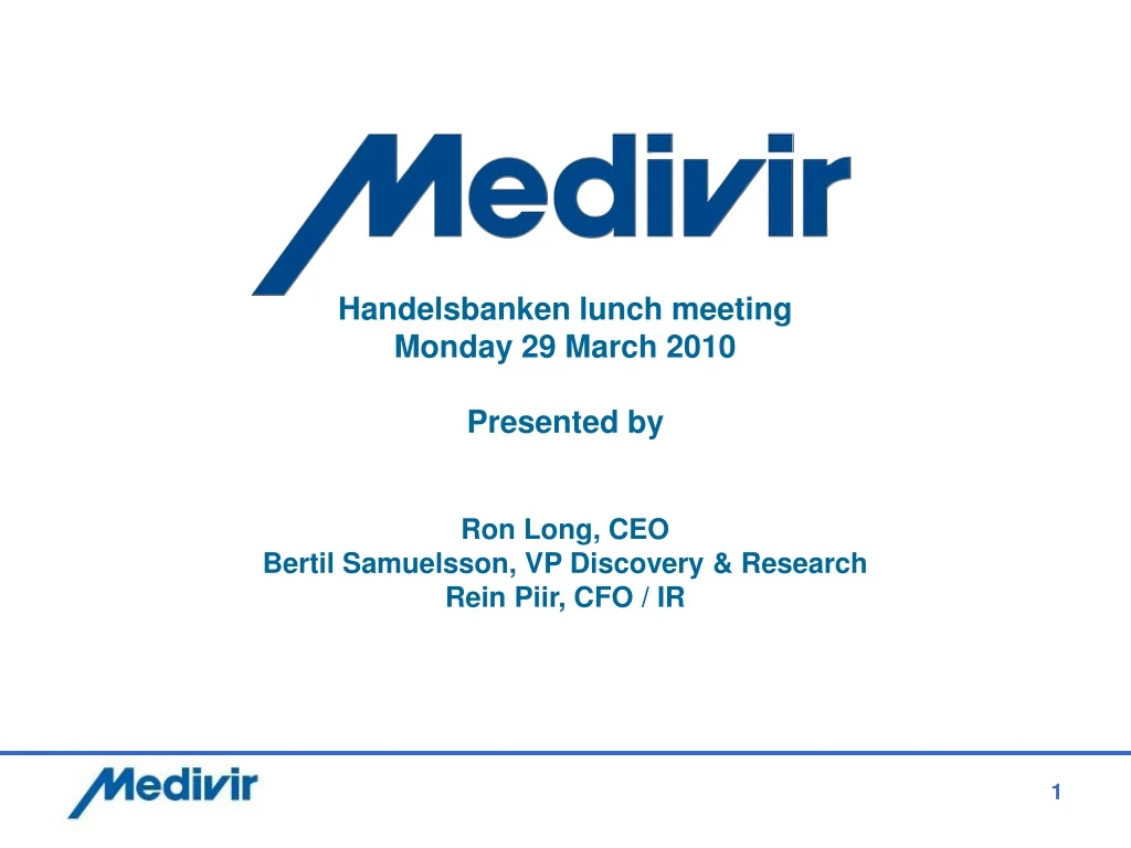 handelsbanken lunch meeting monday 29 march 2010