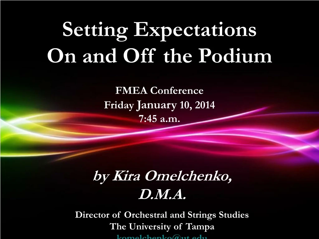 setting expectations on and off the podium fmea