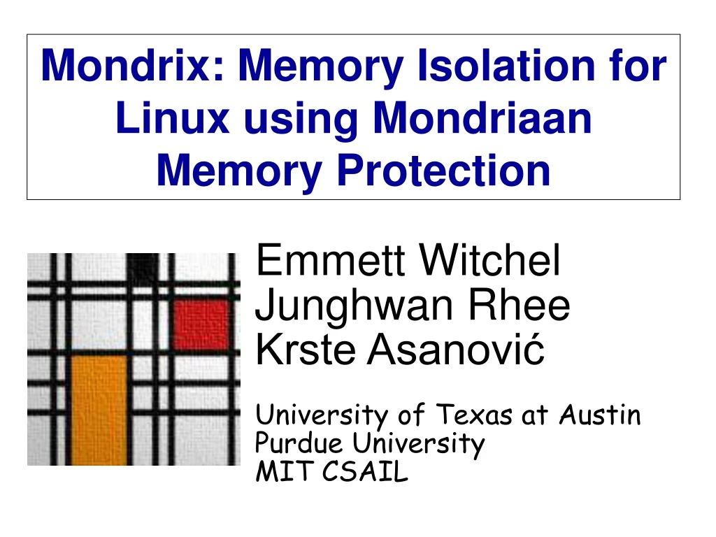 mondrix memory isolation for linux using