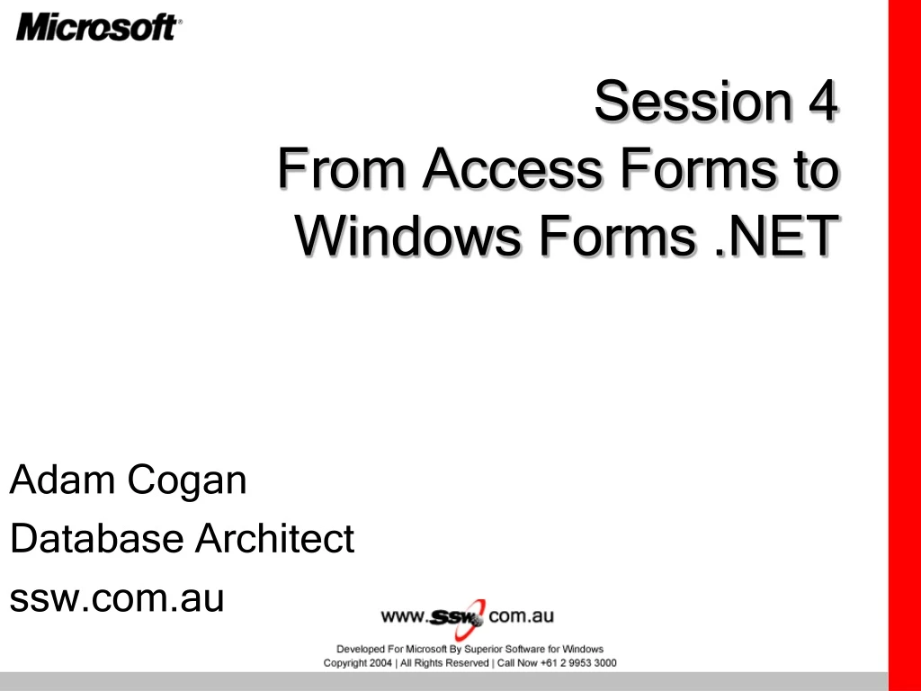 session 4 from access forms to windows forms net