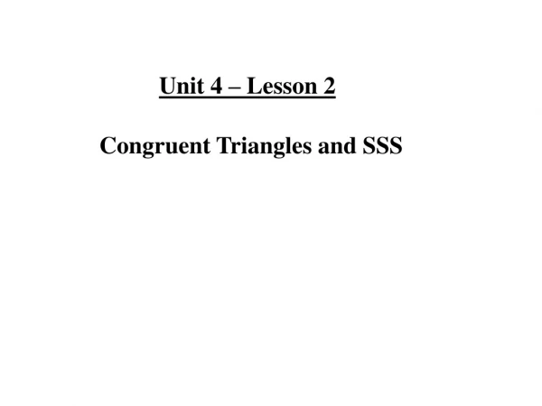 Unit 4 – Lesson 2