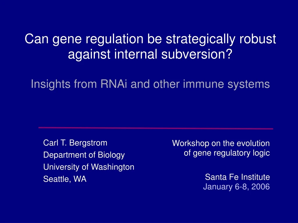 can gene regulation be strategically robust