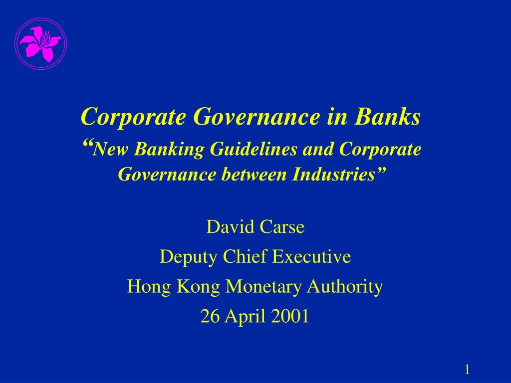 corporate governance in banks new banking guidelines and corporate governance between industries