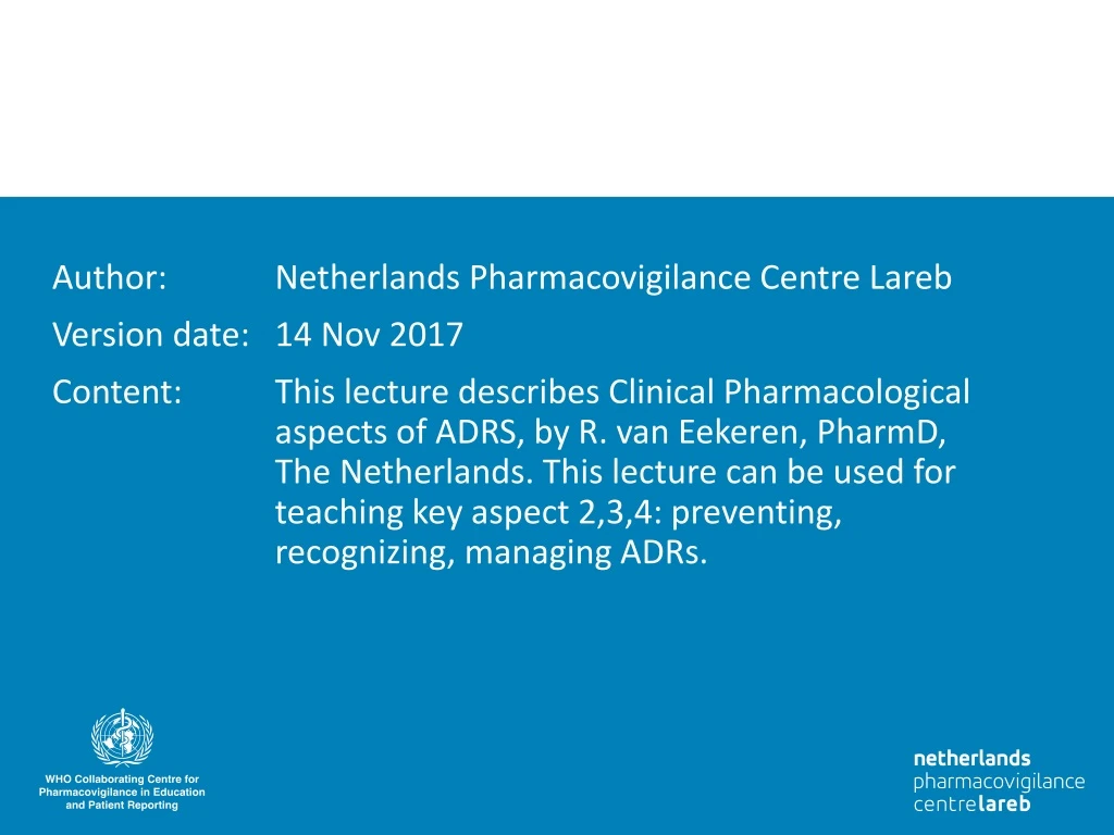 author netherlands pharmacovigilance centre lareb