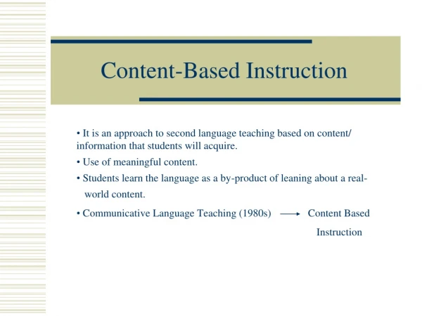 Content-Based Instruction