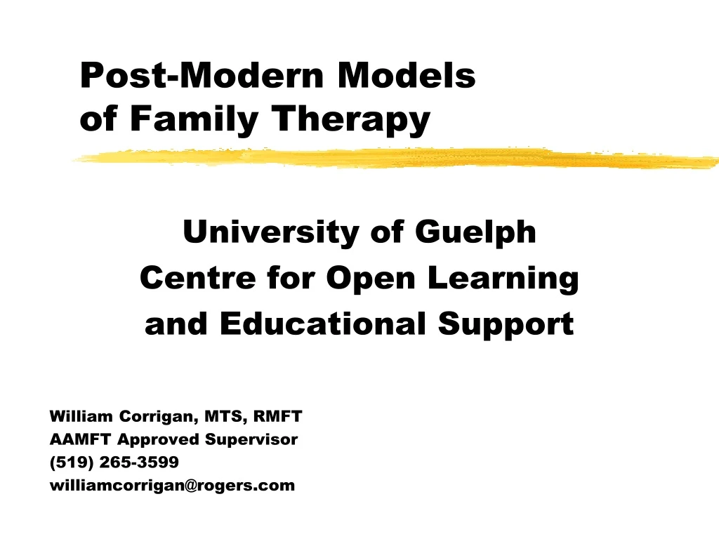 post modern models of family therapy