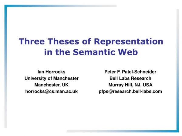 Three Theses of Representation in the Semantic Web